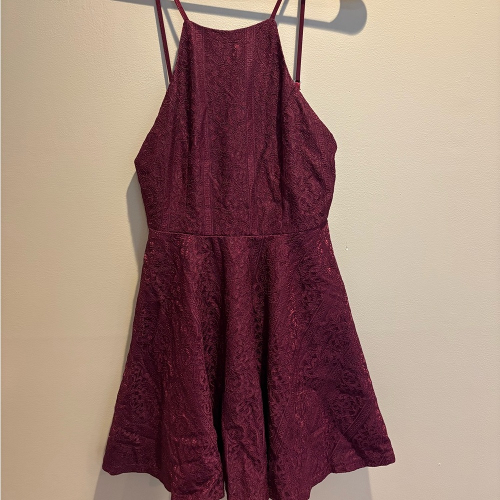 Windsor Burgundy Lace Mini Dress